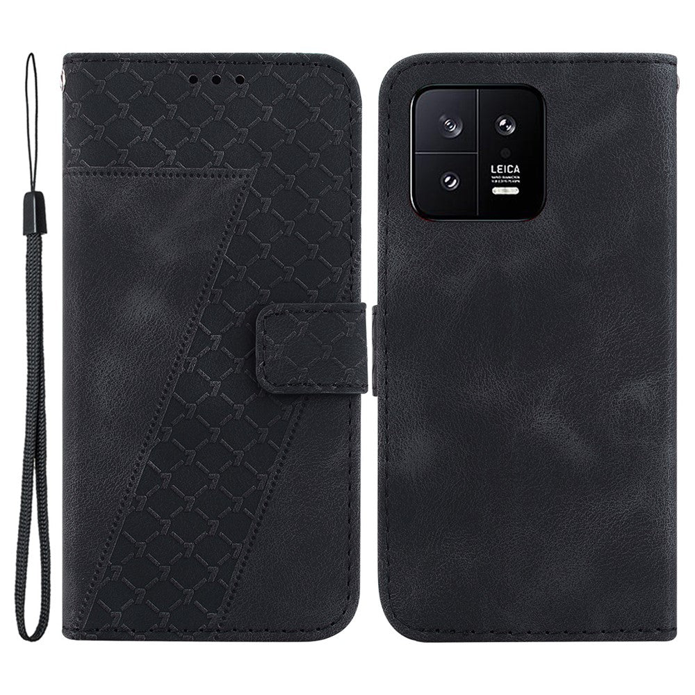 Anti-Scratch Cover for Xiaomi 13 , PU Leather Case Stand Imprinted Wallet Phone Shell