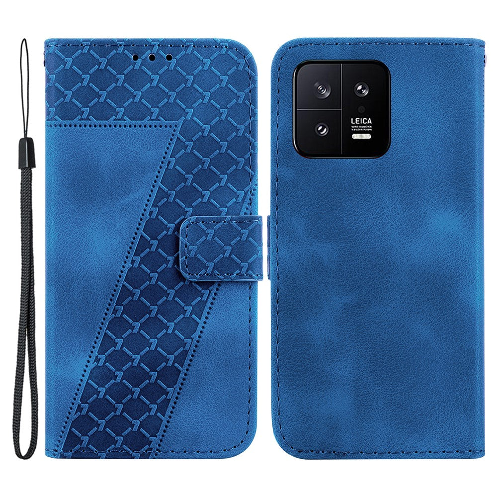 Anti-Scratch Cover for Xiaomi 13 , PU Leather Case Stand Imprinted Wallet Phone Shell