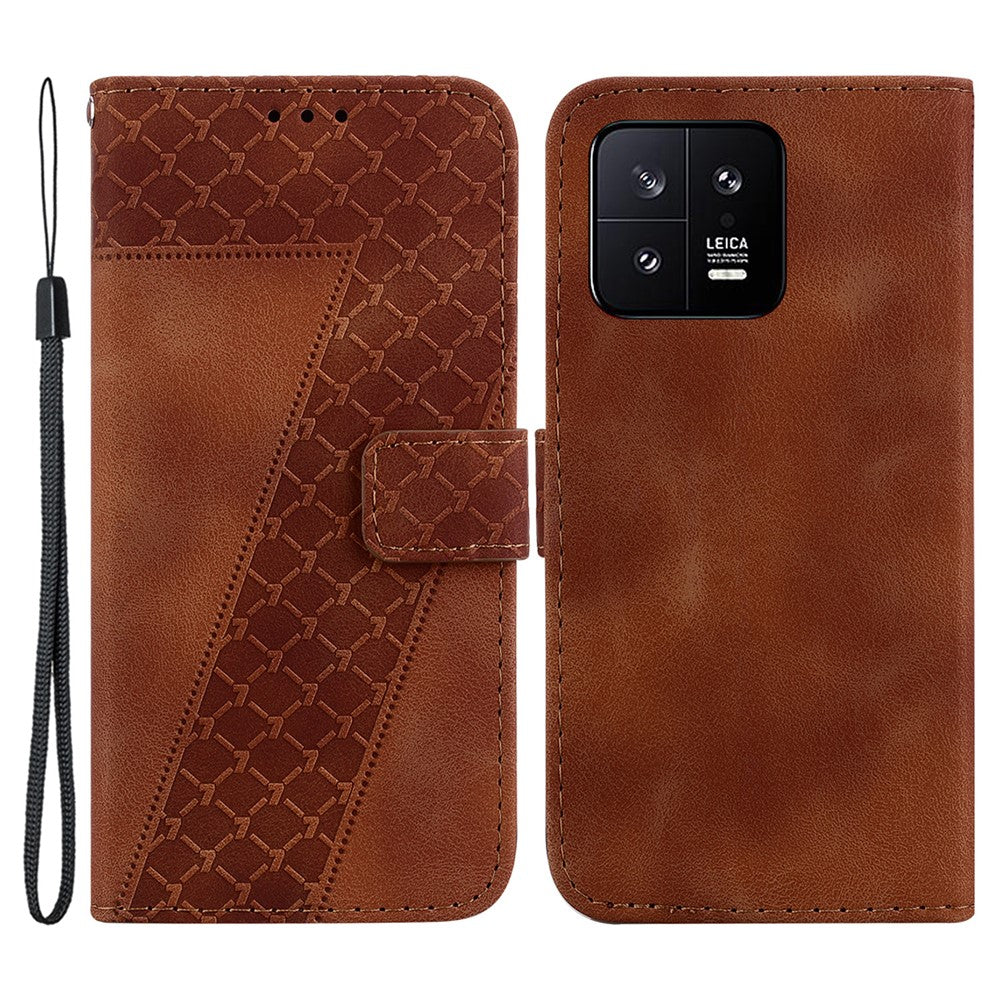 Anti-Scratch Cover for Xiaomi 13 , PU Leather Case Stand Imprinted Wallet Phone Shell