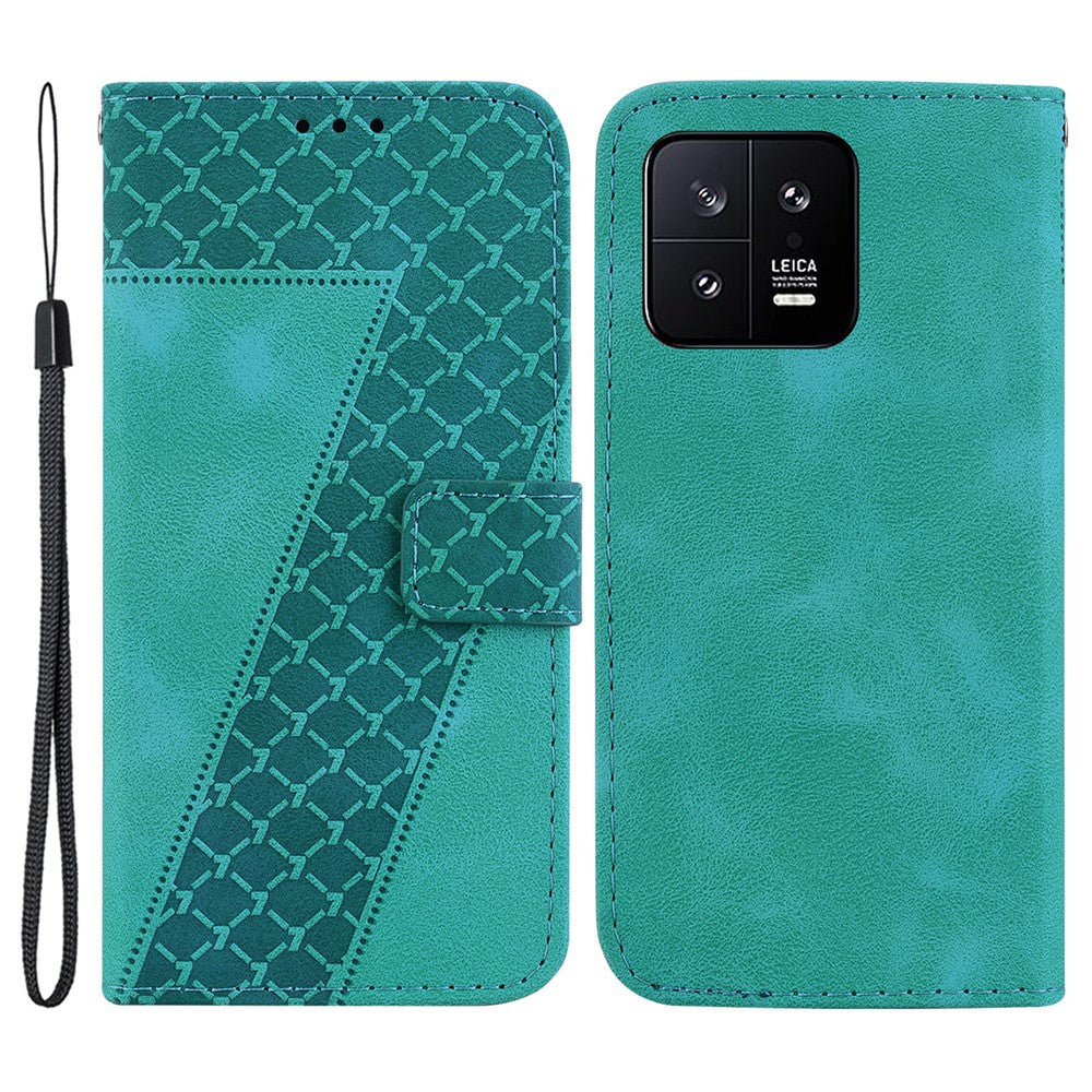 Anti-Scratch Cover for Xiaomi 13 , PU Leather Case Stand Imprinted Wallet Phone Shell