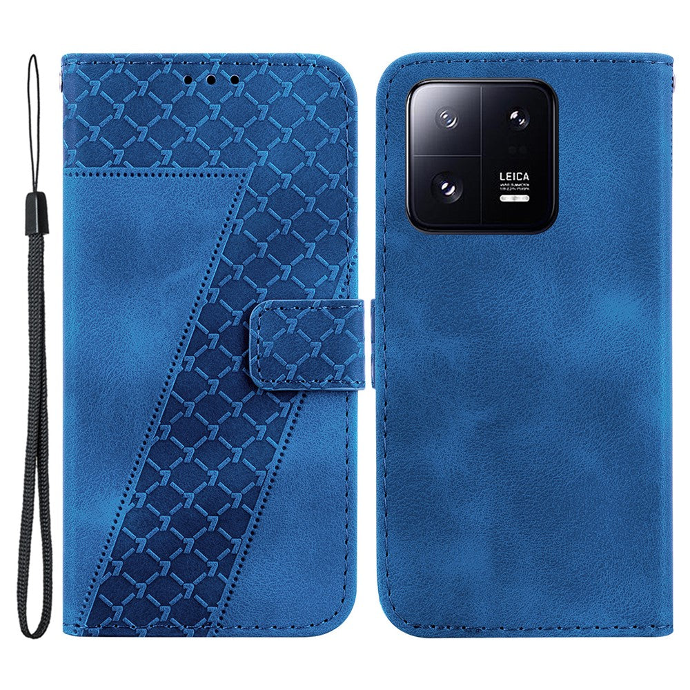 PU Leather Phone Case for Xiaomi 13 Pro 5G 7-Shape Imprinted Wallet Stand Cover