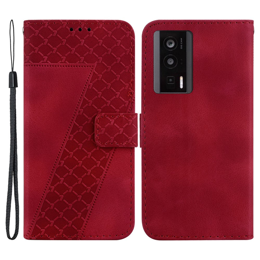 For Xiaomi Poco F5 Pro 5G / Redmi K60 Pro 5G / K60 5G PU Leather Stand Phone Case 7-Shape Imprinted Wallet Cover