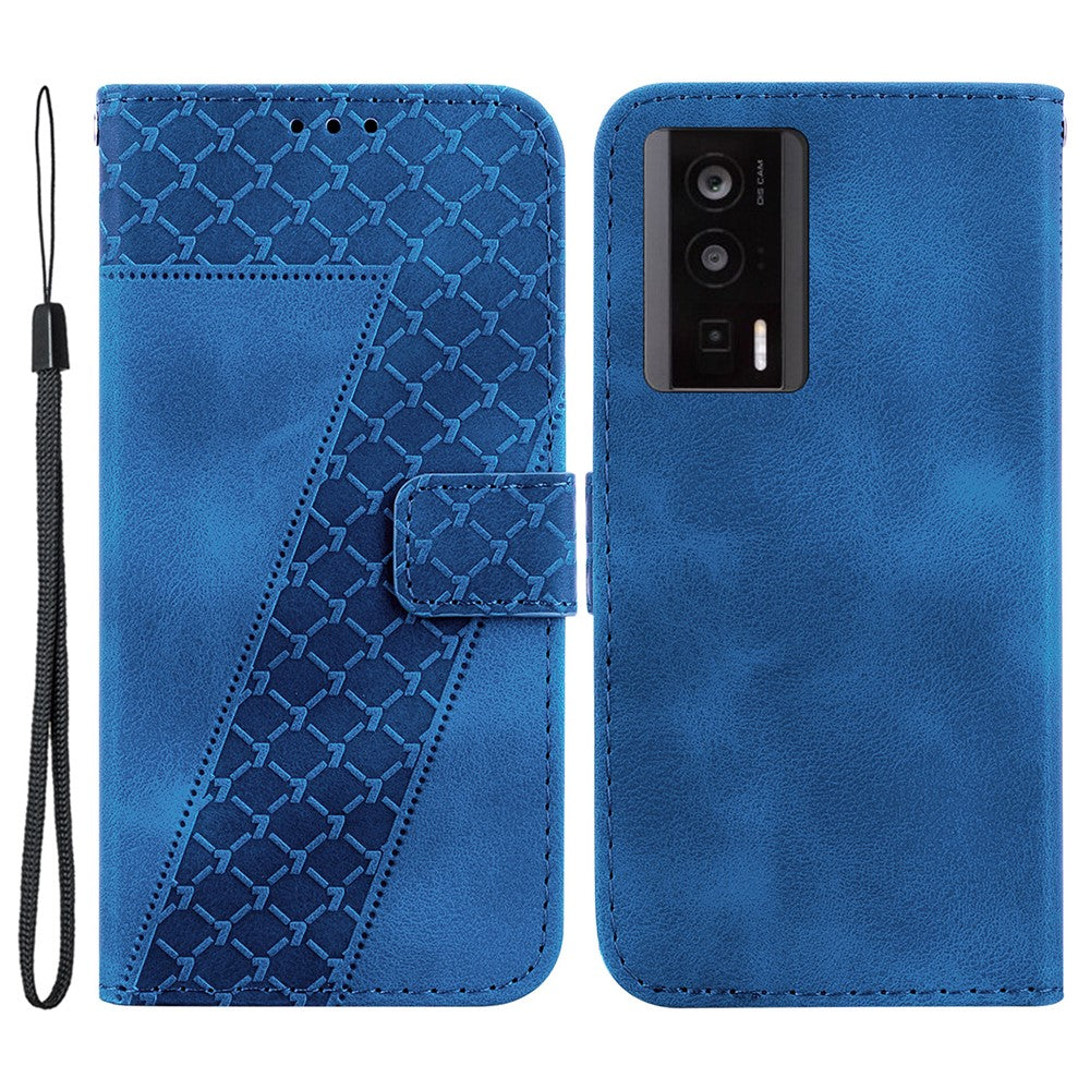 For Xiaomi Poco F5 Pro 5G / Redmi K60 Pro 5G / K60 5G PU Leather Stand Phone Case 7-Shape Imprinted Wallet Cover
