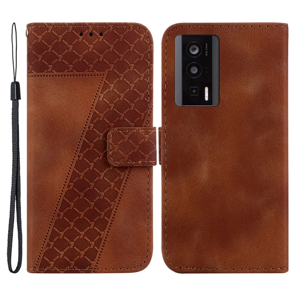 For Xiaomi Poco F5 Pro 5G / Redmi K60 Pro 5G / K60 5G PU Leather Stand Phone Case 7-Shape Imprinted Wallet Cover