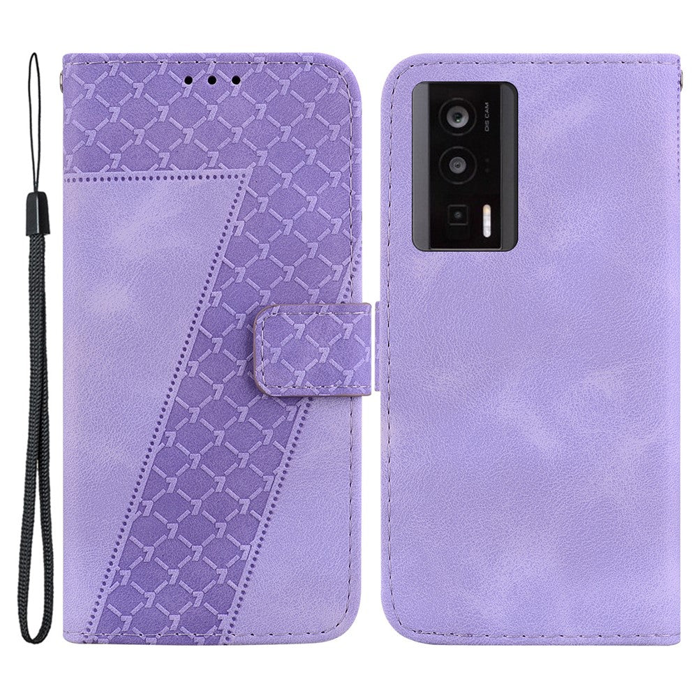 For Xiaomi Poco F5 Pro 5G / Redmi K60 Pro 5G / K60 5G PU Leather Stand Phone Case 7-Shape Imprinted Wallet Cover
