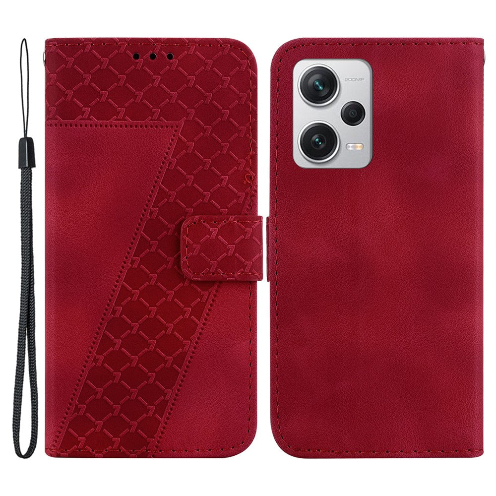 For Xiaomi Redmi Note 12 Pro+ 5G 7-Shape Imprinted Wallet Stand Phone Case Anti-fall Leather Shell