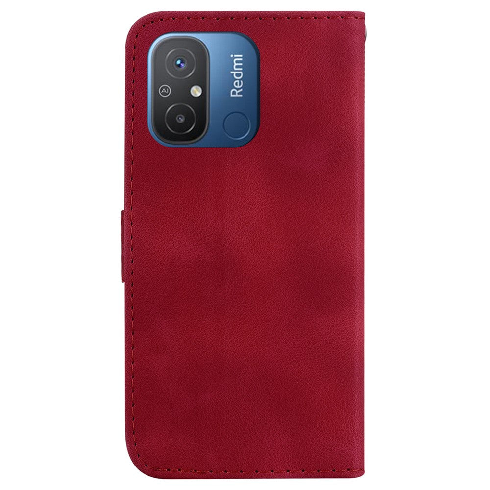 For Xiaomi Redmi 12C 4G Shockproof Phone Cover 7-Shape Imprinted PU Leather Wallet Stand Case