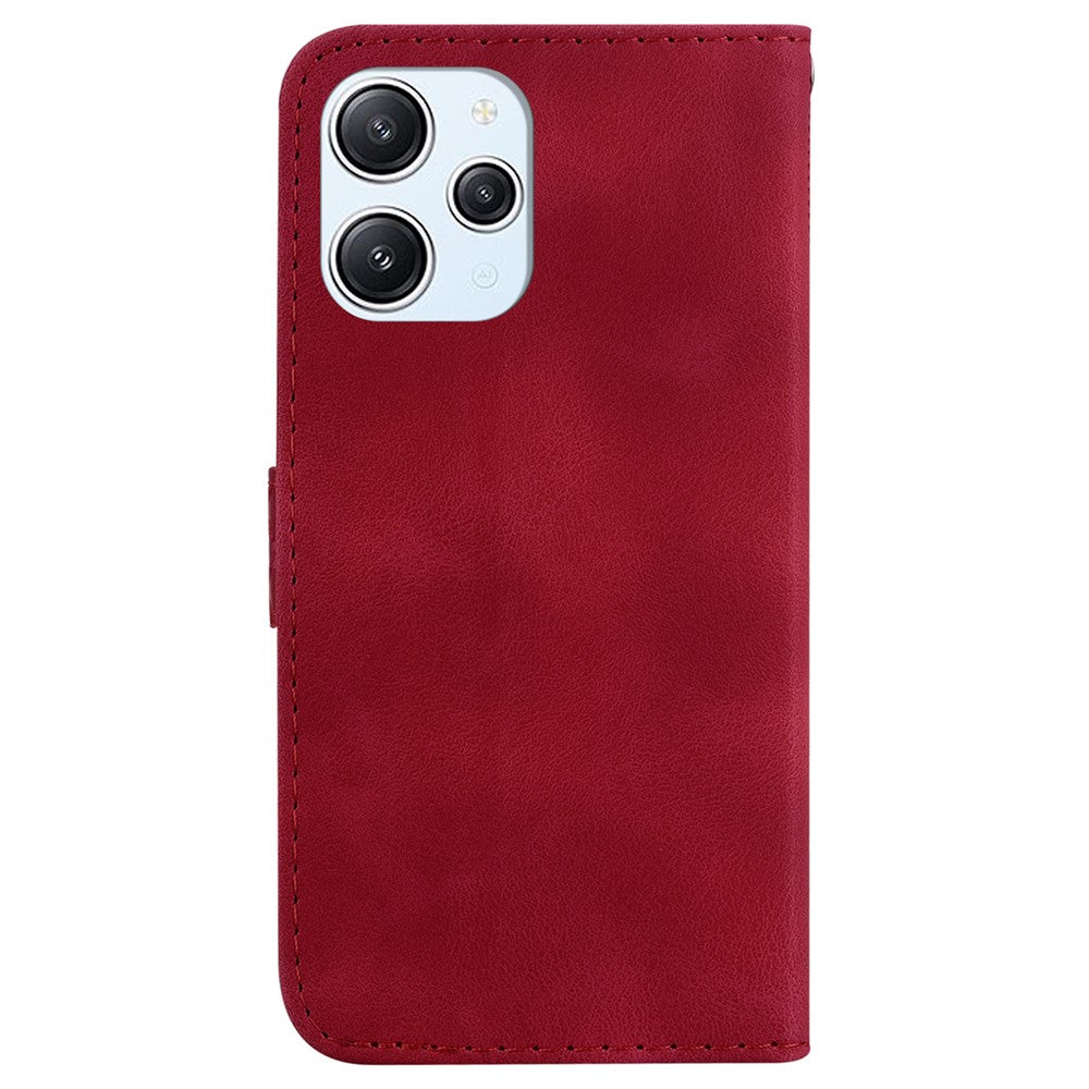 For Xiaomi Redmi 12 4G 7-Shape Imprinted Leather Cell Phone Case Protective Wallet Stand Cover