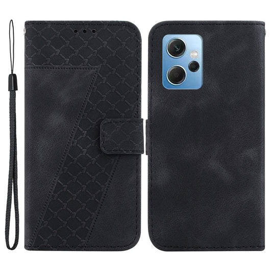 Xiaomi Redmi Note 12 4G Handyhülle – 7-förmige bedruckte aus Leder mit Brieftaschenständer