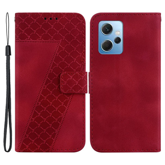 Xiaomi Redmi Note 12 4G Handyhülle – 7-förmige bedruckte aus Leder mit Brieftaschenständer
