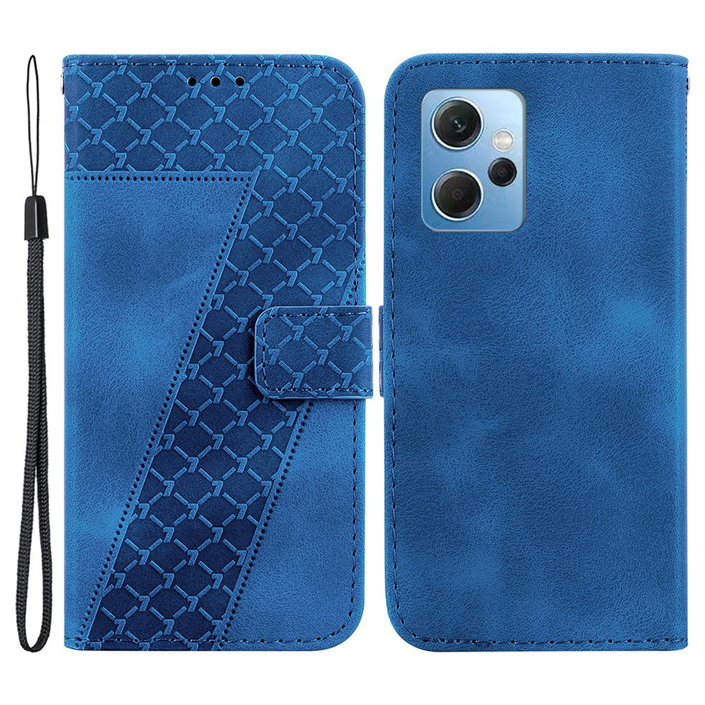 For Xiaomi Redmi Note 12 4G 7-Shape Imprinted Protective Case Leather Wallet Stand Phone Cover