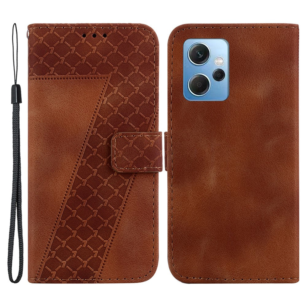 For Xiaomi Redmi Note 12 4G 7-Shape Imprinted Protective Case Leather Wallet Stand Phone Cover