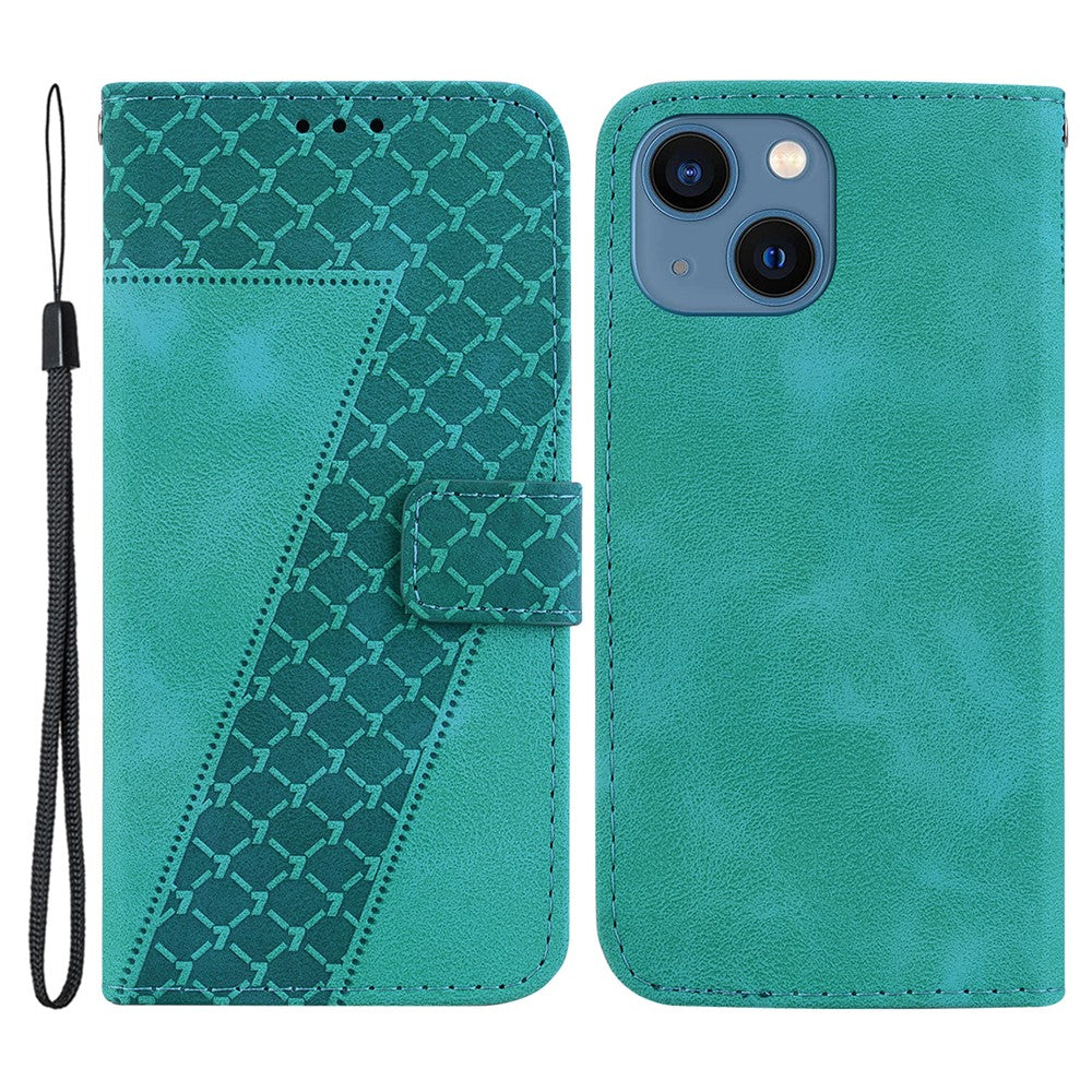 iPhone 15 Leder-Wallet-Hülle – Mit Prägung & Ständer
