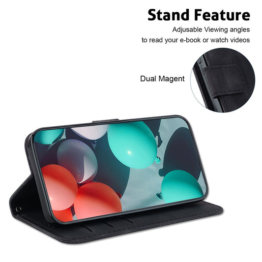 iPhone 14 Leder-Wallet-Hülle – Mit Prägung & Ständer