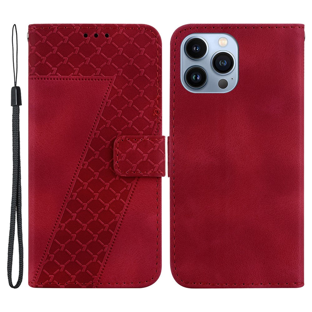 iPhone 14 Pro Leder-Wallet-Hülle – Mit Prägung & Ständer