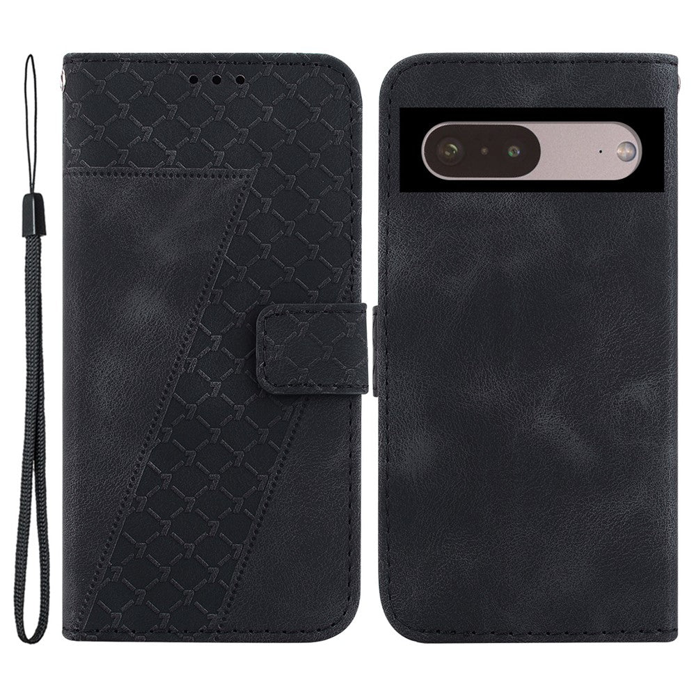 Pixel 7 5G Leder-Wallet-Hülle – Mit Prägung & Ständer