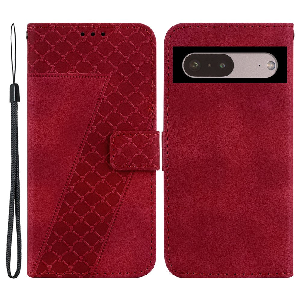 Pixel 7 5G Leder-Wallet-Hülle – Mit Prägung & Ständer