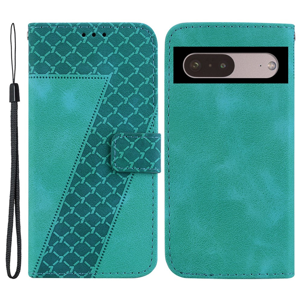 Pixel 7 5G Leder-Wallet-Hülle – Mit Prägung & Ständer