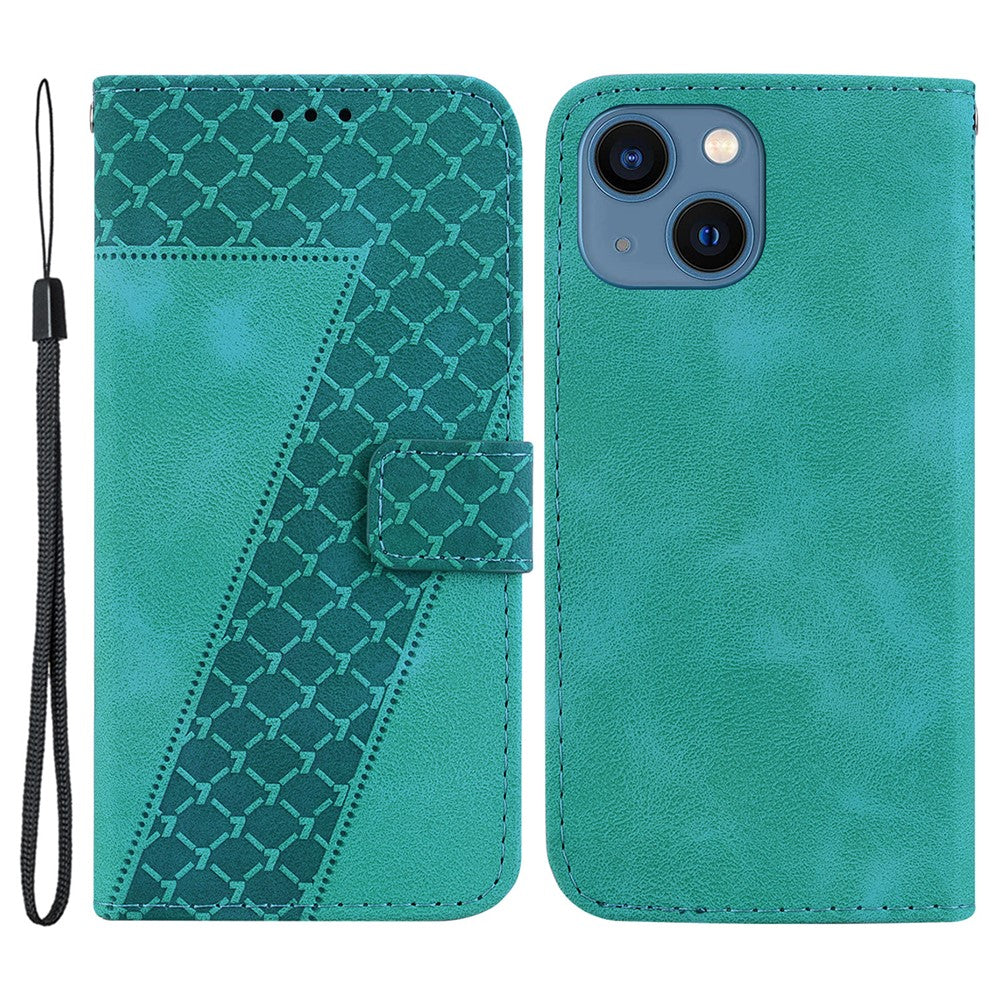 iPhone 13 Leder-Wallet-Hülle – Mit Prägung & Ständer