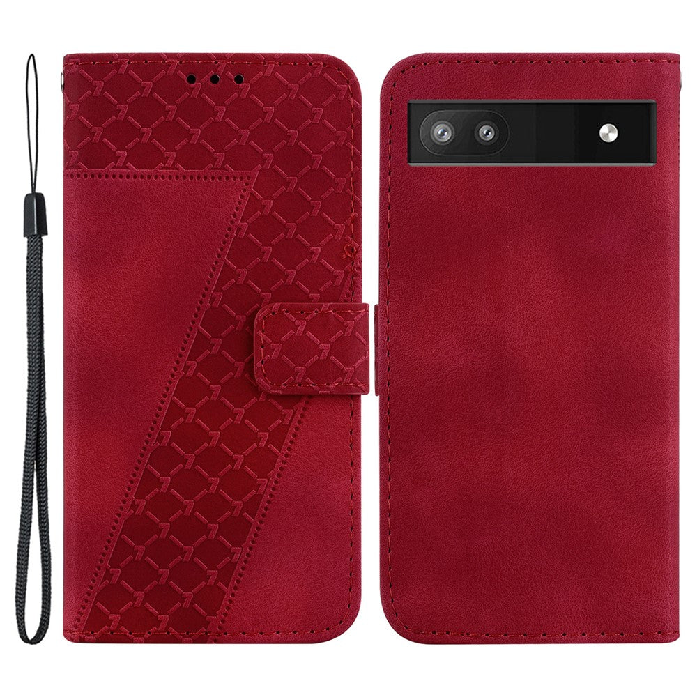 Pixel 6a Leder-Wallet-Hülle – Mit Prägung & Ständer