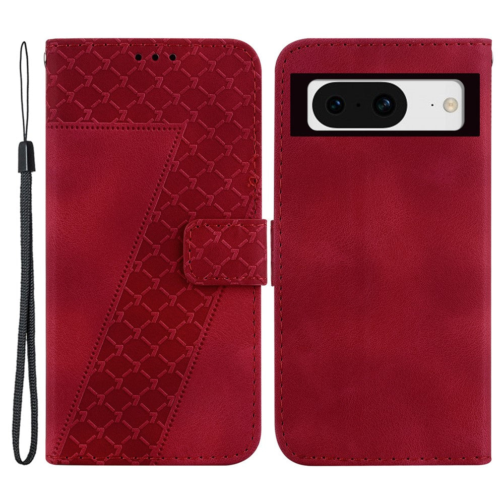 Pixel 8 Leder-Wallet-Hülle – Mit Prägung & Ständer