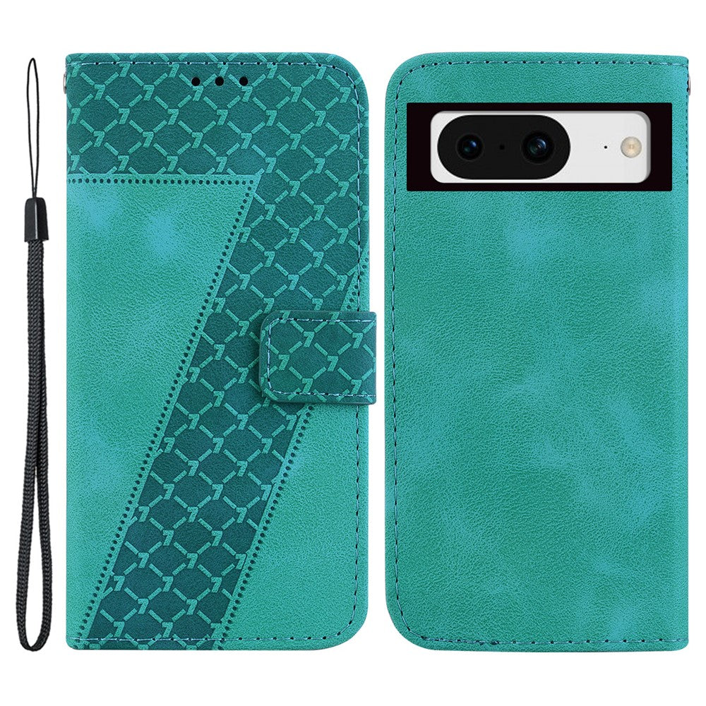 Pixel 8 Leder-Wallet-Hülle – Mit Prägung & Ständer