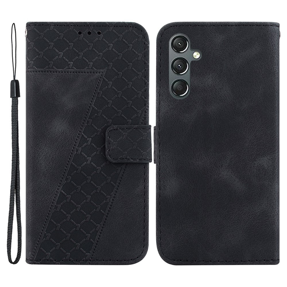 Galaxy A24 4G Leder-Wallet-Hülle – Mit Prägung & Ständer