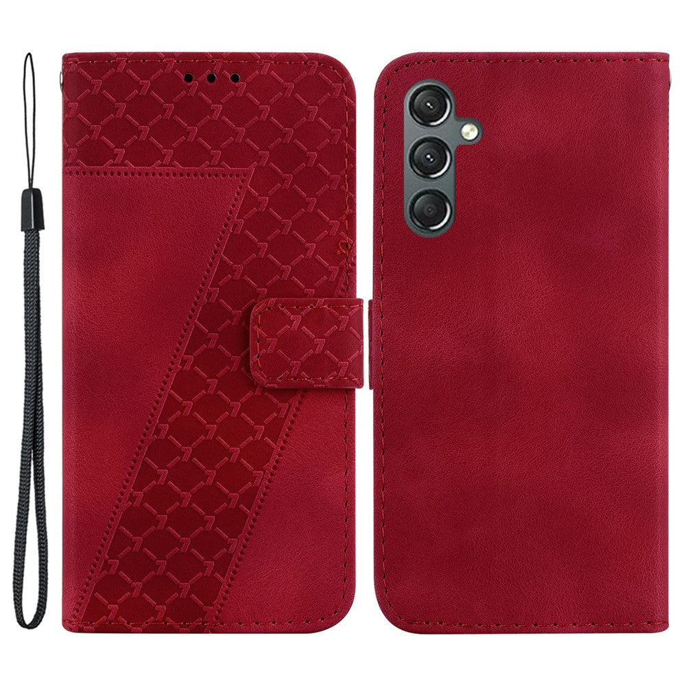 Galaxy A24 4G Leder-Wallet-Hülle – Mit Prägung & Ständer