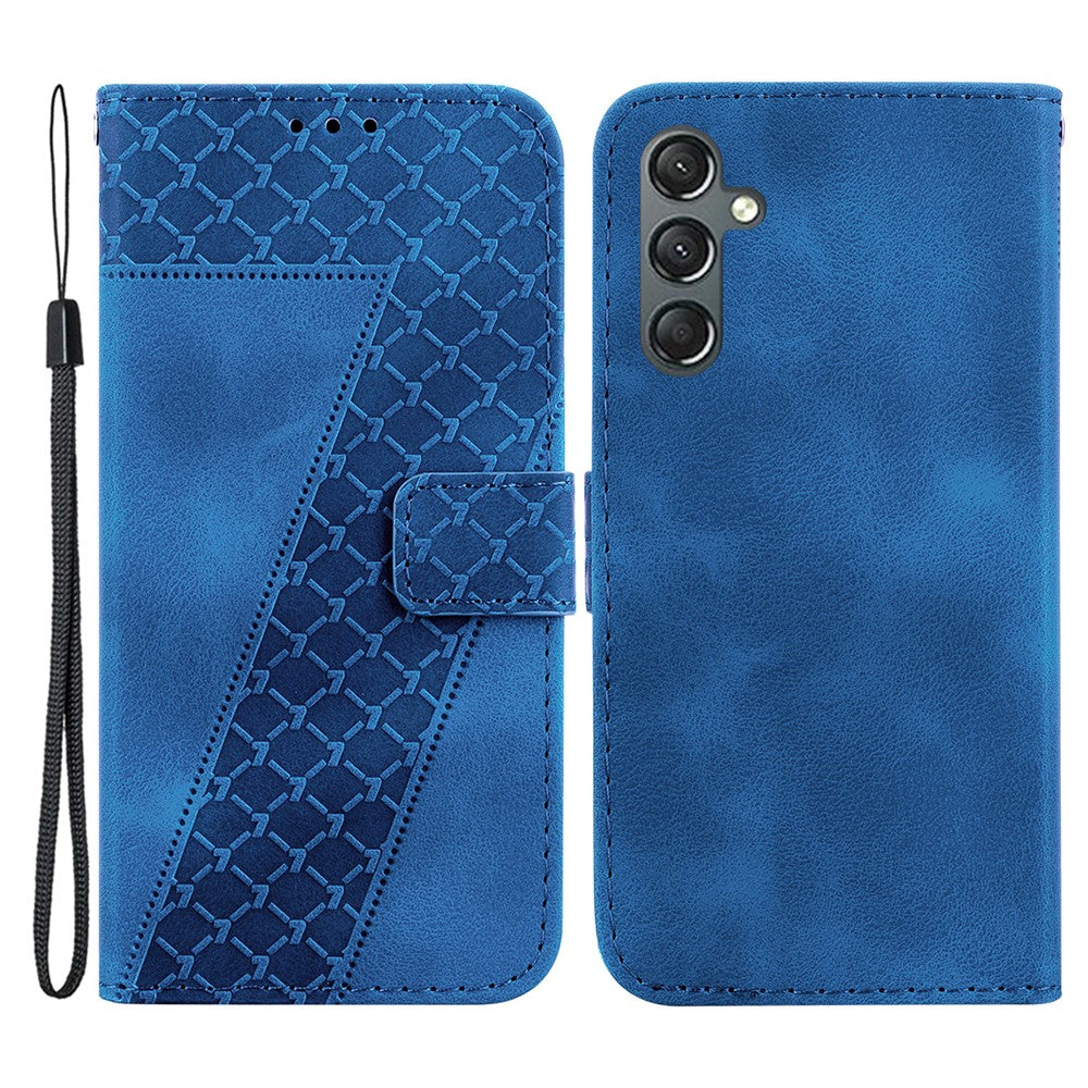Galaxy A24 4G Leder-Wallet-Hülle – Mit Prägung & Ständer