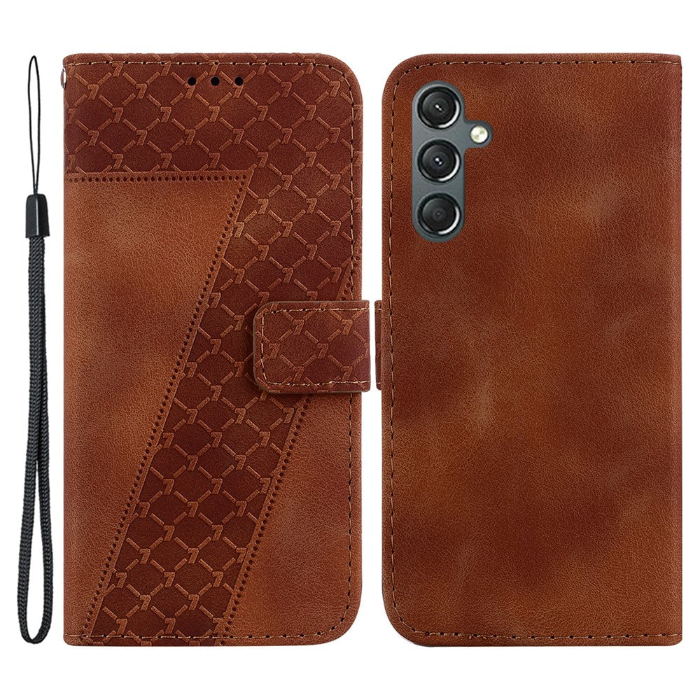 Galaxy A24 4G Leder-Wallet-Hülle – Mit Prägung & Ständer