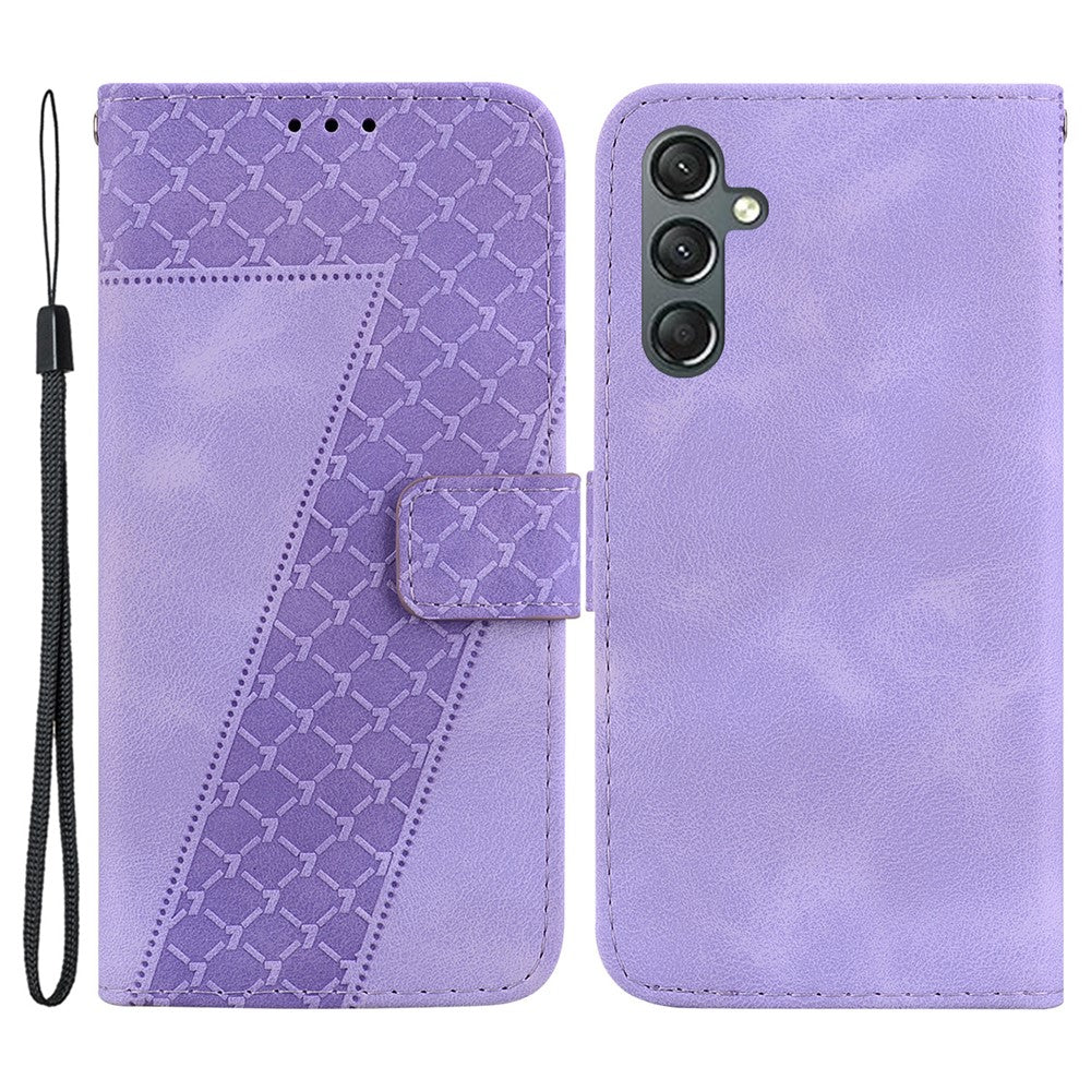 Galaxy A24 4G Leder-Wallet-Hülle – Mit Prägung & Ständer