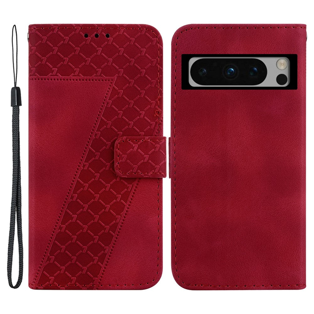 Pixel 8 Pro Leder-Wallet-Hülle – Mit Prägung & Ständer
