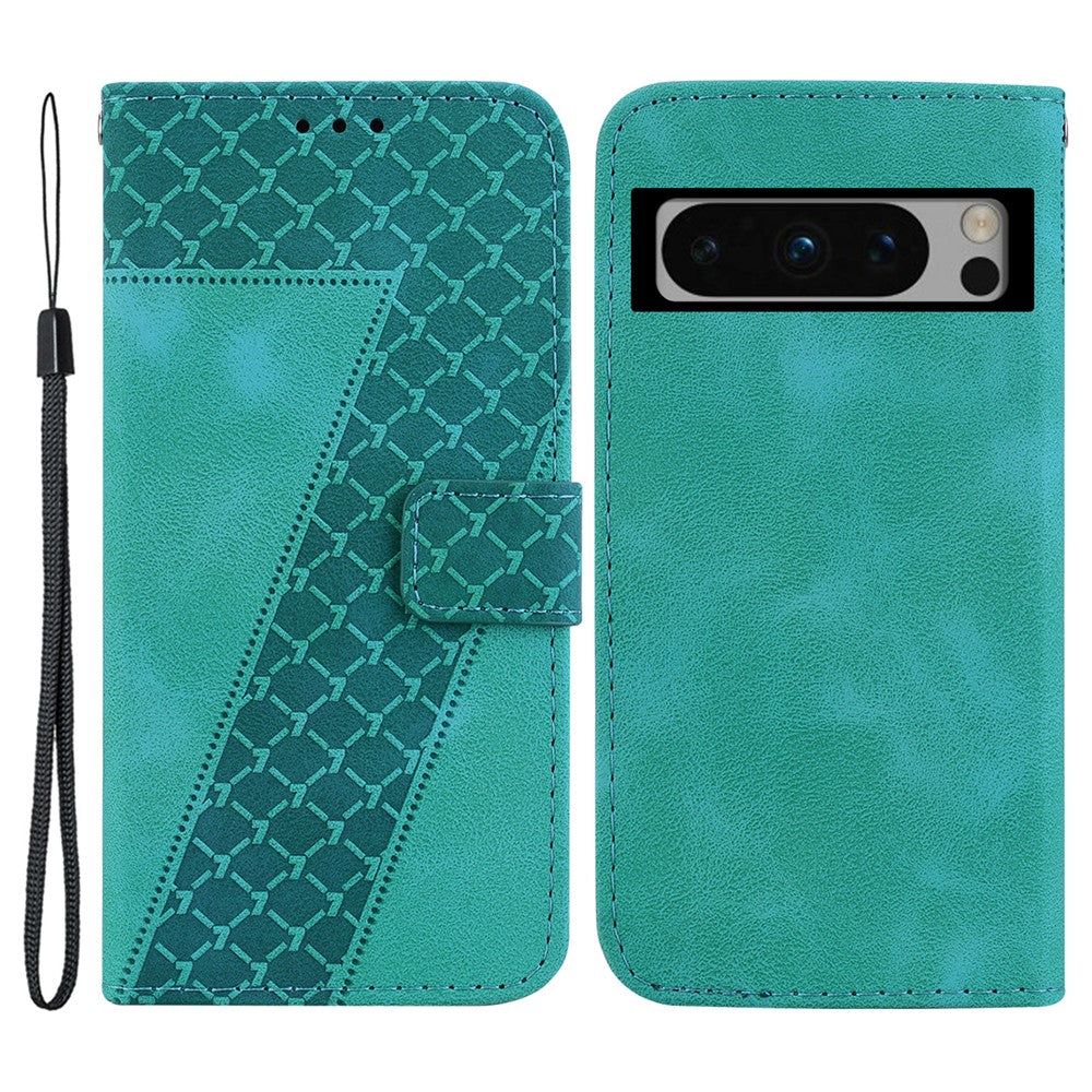 Pixel 8 Pro Leder-Wallet-Hülle – Mit Prägung & Ständer