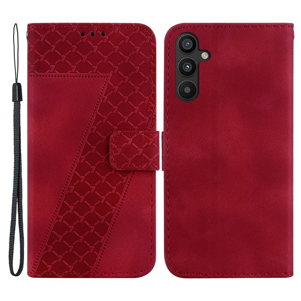 Galaxy A34 5G Leder-Wallet-Hülle – Mit Prägung & Ständer