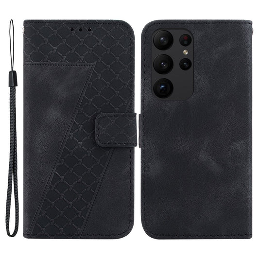 Galaxy S23 Ultra Leder-Wallet-Hülle – Mit Prägung & Ständer