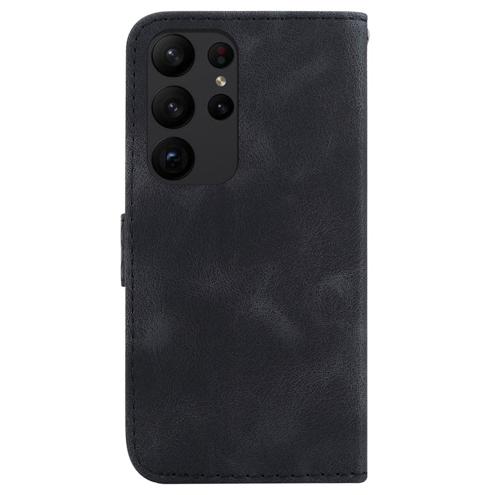 Galaxy S23 Ultra Leder-Wallet-Hülle – Mit Prägung & Ständer