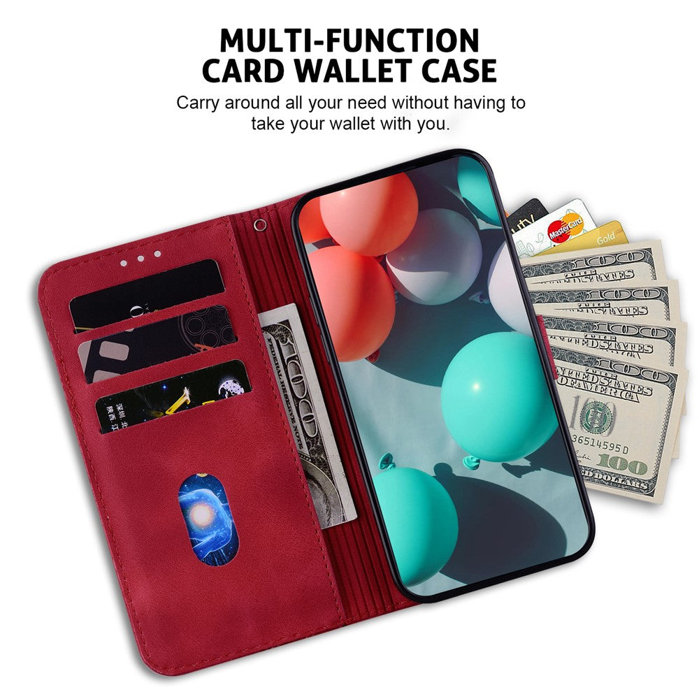 Galaxy A73 5G Leder-Wallet-Hülle – Mit Prägung & Ständer