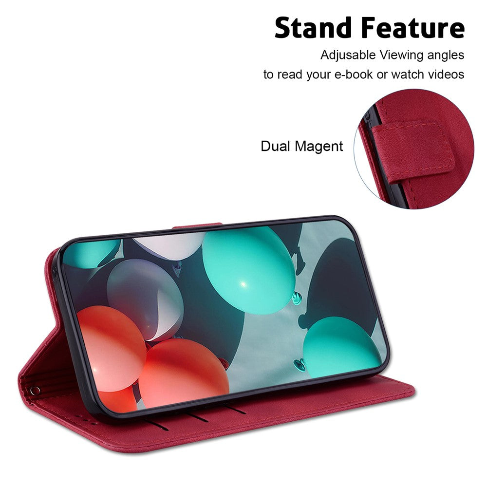 Galaxy A73 5G Leder-Wallet-Hülle – Mit Prägung & Ständer