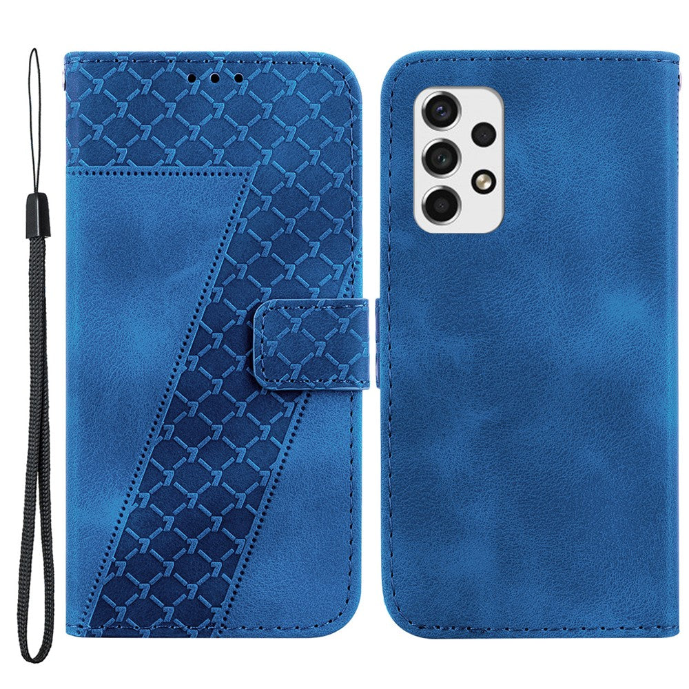 Galaxy A73 5G Leder-Wallet-Hülle – Mit Prägung & Ständer