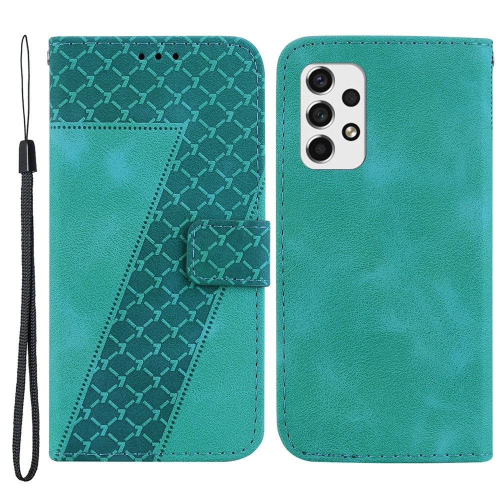 Galaxy A73 5G Leder-Wallet-Hülle – Mit Prägung & Ständer