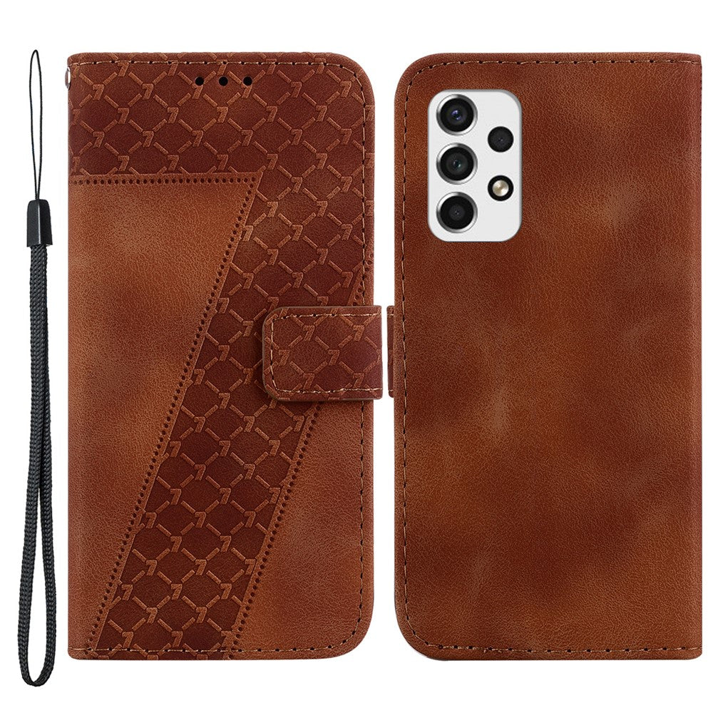 Galaxy A73 5G Leder-Wallet-Hülle – Mit Prägung & Ständer