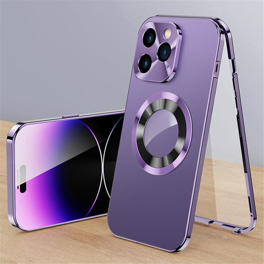 iPhone 14 Pro Max Magnet-Hülle – Transparent – Aluminium & Glas