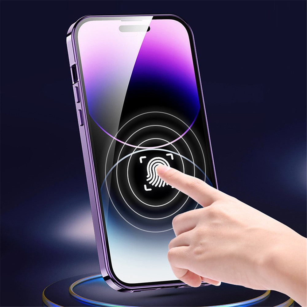 iPhone 14 Pro Max Magnet-Hülle – Transparent – Aluminium & Glas