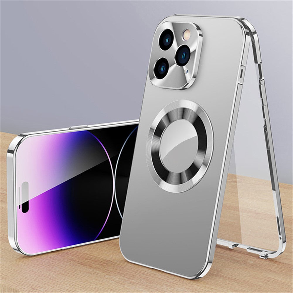 iPhone 14 Pro Max Magnet-Hülle – Transparent – Aluminium & Glas