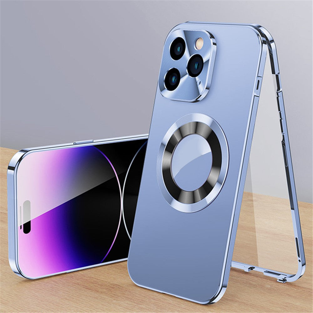 iPhone 14 Pro Max Magnet-Hülle – Transparent – Aluminium & Glas