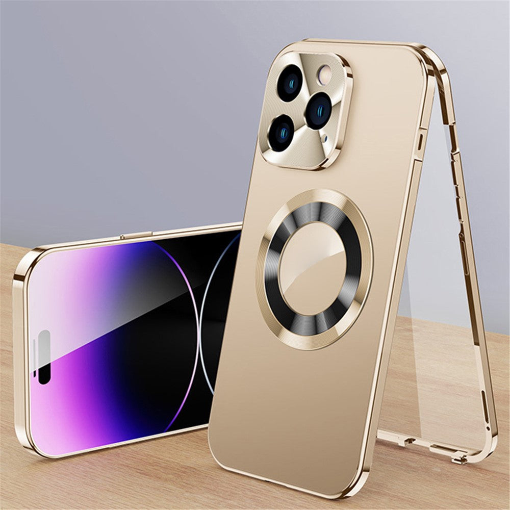 iPhone 14 Pro Max Magnet-Hülle – Transparent – Aluminium & Glas