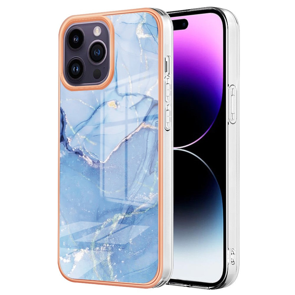 iPhone 15 Pro Schutzhülle – Mit Marmormuster 2,0 mm Galvanik-Rückseite