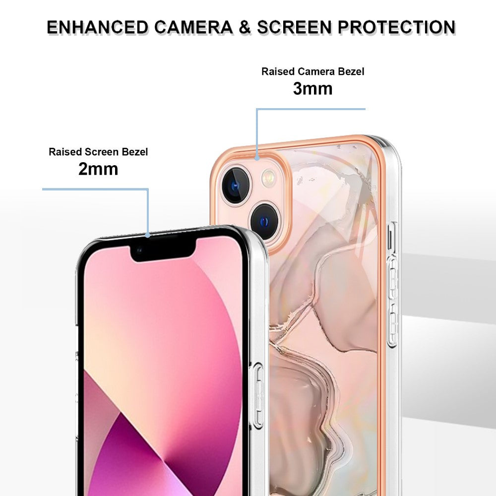 iPhone 15 Plus Schutzhülle – Mit Marmormuster 2,0 mm Galvanik-Rückseite
