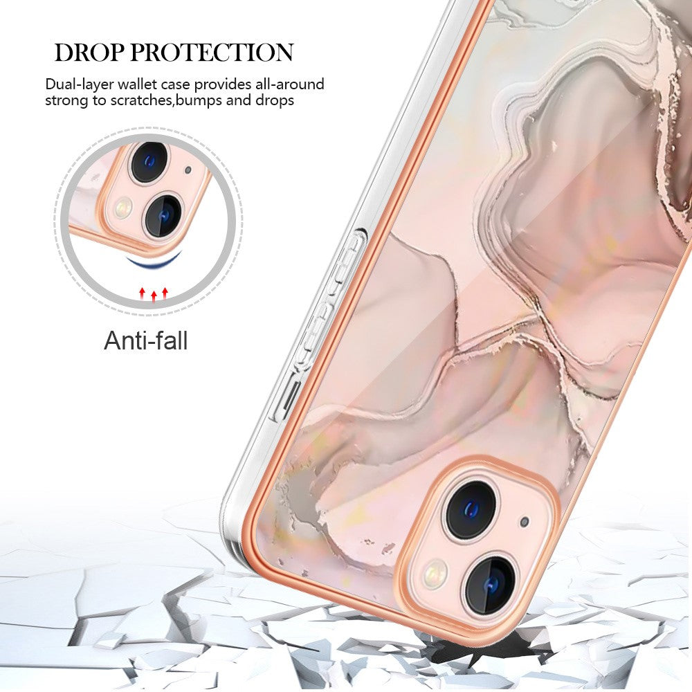 iPhone 15 Plus Schutzhülle – Mit Marmormuster 2,0 mm Galvanik-Rückseite