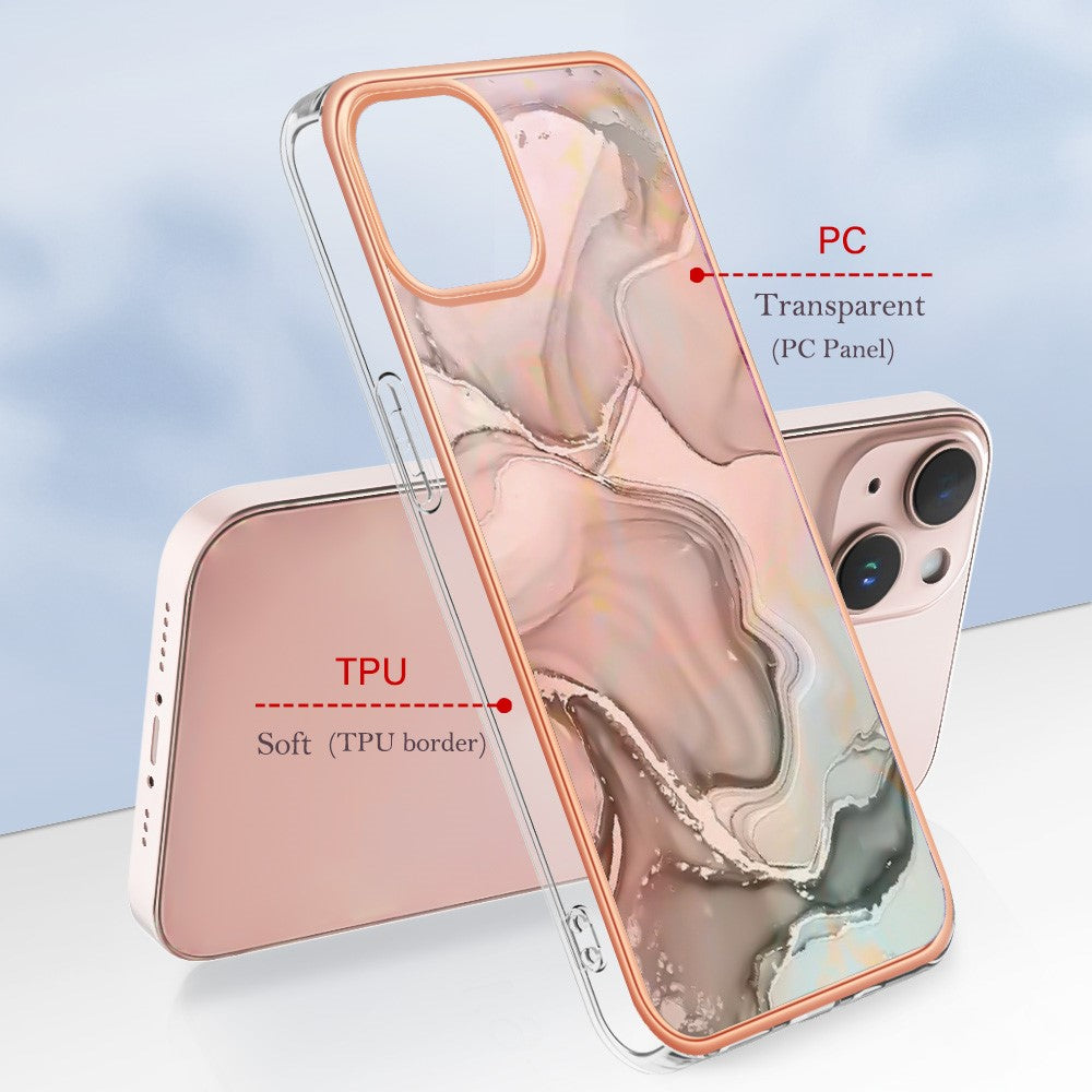 iPhone 15 Plus Schutzhülle – Mit Marmormuster 2,0 mm Galvanik-Rückseite